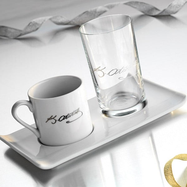 Комплект от порцеланова чаша, чинийка и чаша Kutahya Lissmo - Kütahya Porselen