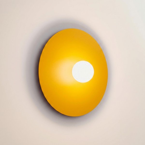 Жълта метална стенна лампа ø 50 cm AKE – Thoro-image-2