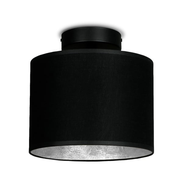 Черна лампа за таван със сребърни детайли XS CP, ⌀ 20 cm Mika - Sotto Luce