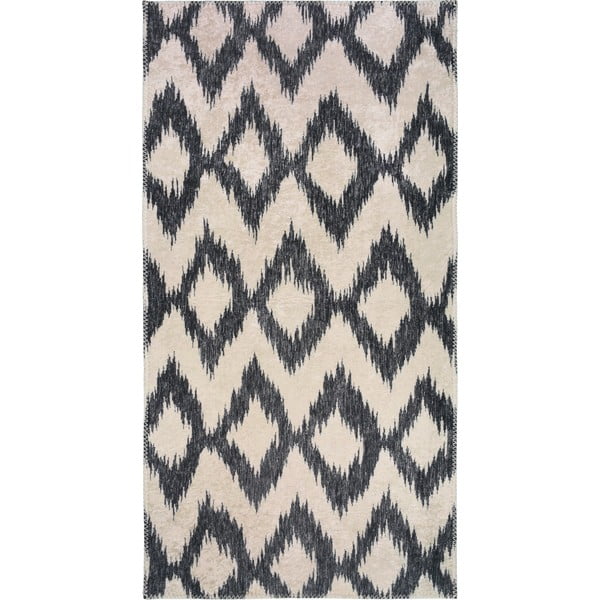 Бял/тъмносин килим, подходящ за миене 80x200 cm - Vitaus