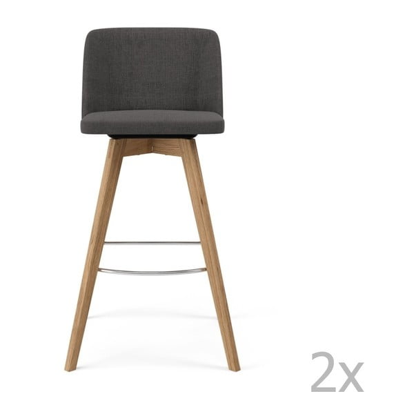 Комплект от 2 сиви бар столове, височина 99 cm Tom - Tenzo