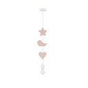 Бял/розов детски полилей с метален абажур Single – Candellux Lighting