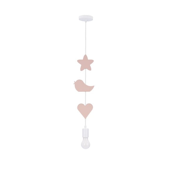 Детска лампа в бяло и розово с метален абажур Single - Candellux Lighting
