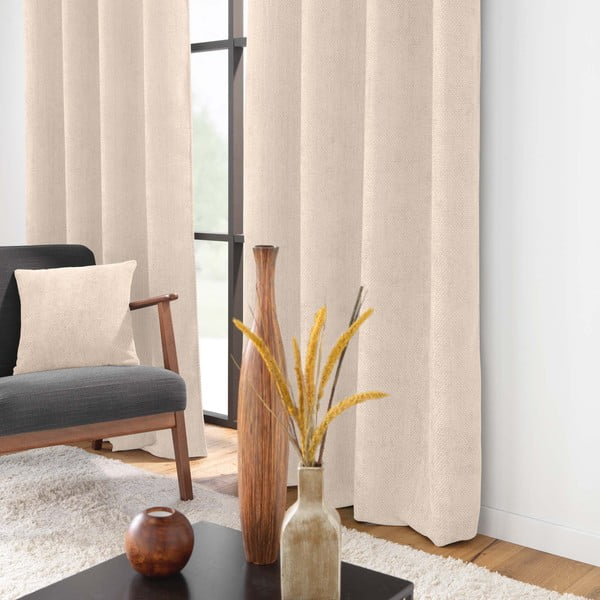 Бежово перде от шенил 140x260 cm Leo – douceur d'intérieur-image-1
