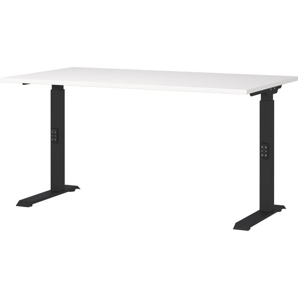 Работна маса с регулируема височина с бял плот за маса 80x140 cm Downey – Germania