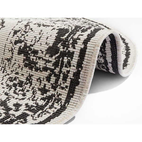Черно-кремав килим за открито, ø 140 cm Borbon - NORTHRUGS-image-3