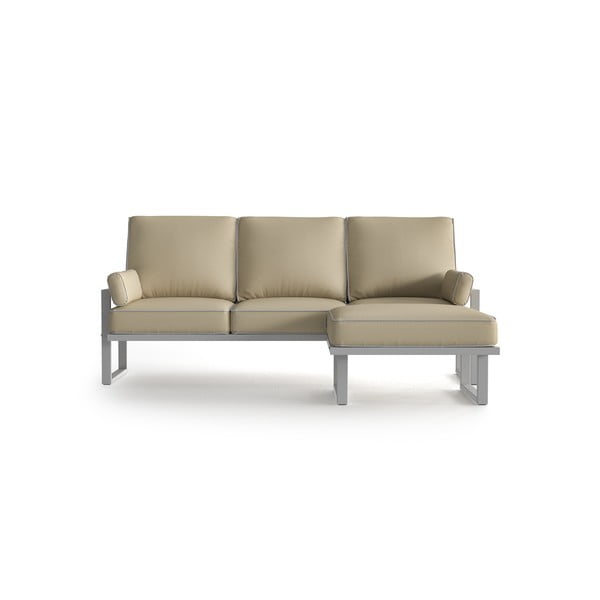 Бежов ъглов диван с подвижна подложка за крака и бяла рамка - Marie Claire Home