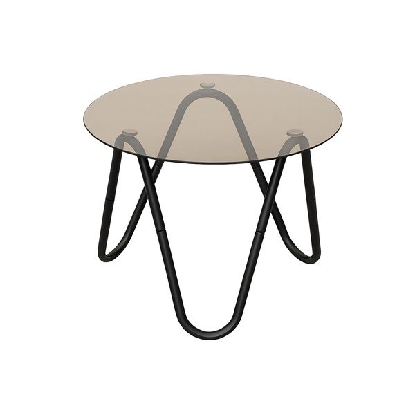 Кръгла странична масичка със стъклен плот ø 50 cm Ventana Round – Leitmotiv