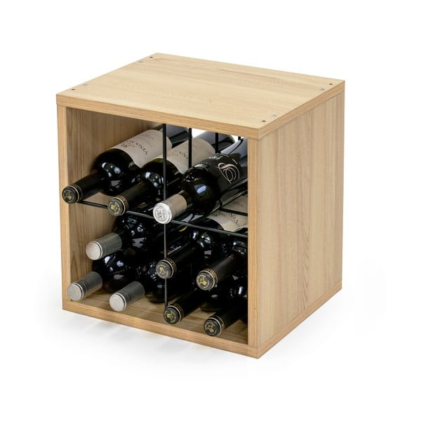 Стойка за вино с декор от бук в естествен цвят за 16 бутилки - Compactor-image-3
