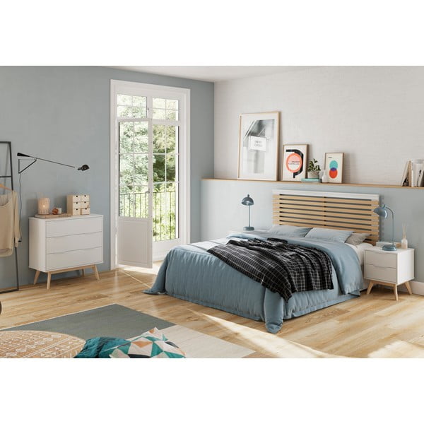 Бял нисък скрин с чекмеджета 80x83 cm Campus - Marckeric-image-1