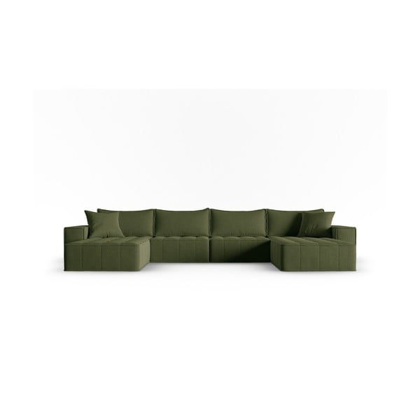 Зелен ъглов диван Mike - Micadoni Home