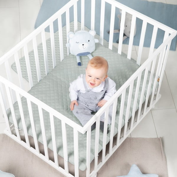 Бяла кошара за игра 100x75 cm на колелца Style – Roba-image-3