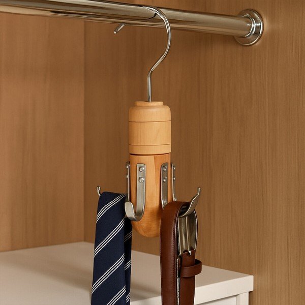 Висяща дървена закачалка за вратовръзки и колани The Dandy – Premier Housewares-image-3