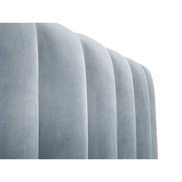 Светлосиньо тапицирано двойно легло с място за съхранение 160x200 cm Kelp - Micadoni Home-image-4