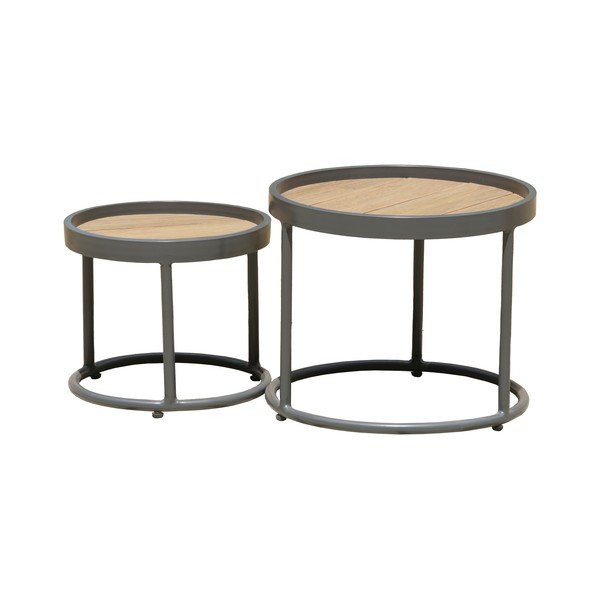 Кръгли градински маси за съхранение в комплект от 2 бр. ø 50 cm Silea – Garden Pleasure