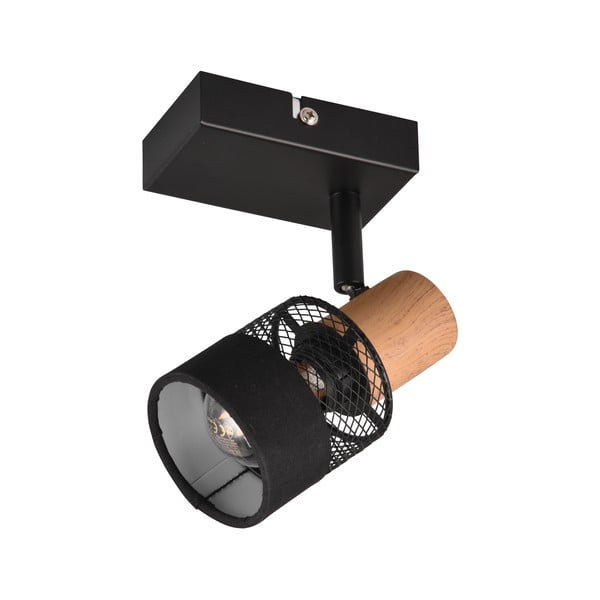 Стенна лампа в черен и естествен цвят ø 7 cm Nandini - Trio-image-3