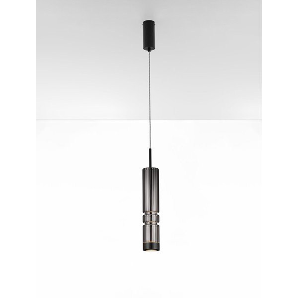 Сиво стъклено LED висящо осветително тяло ø 8 cm Bento – Nova Luce-image-2