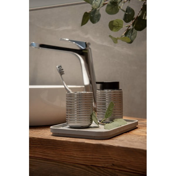 Керамичен дозатор за сапун в сребристо 0,28 л Vilalba - Wenko-image-1