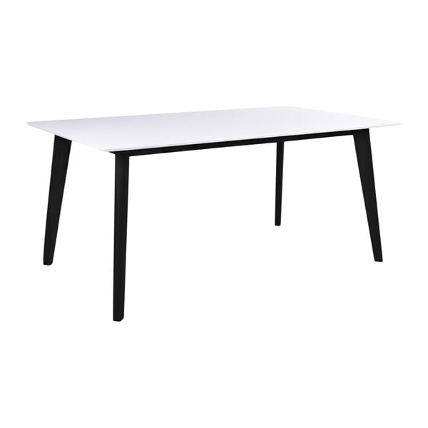 Бяла маса за хранене с черни крака Vojens, дължина 150 cm - House Nordic