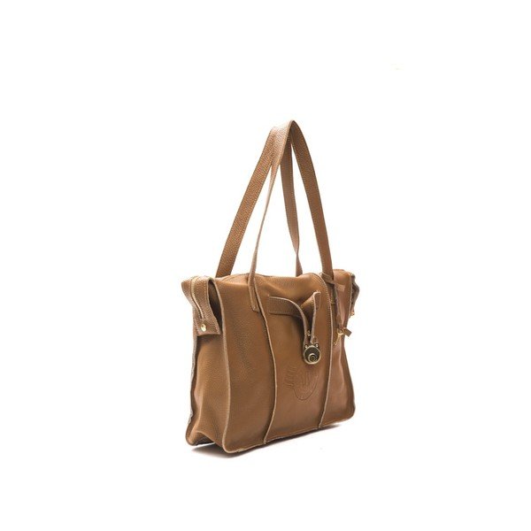 Кафява кожена чанта Aleco - Alviero Martini-image-3