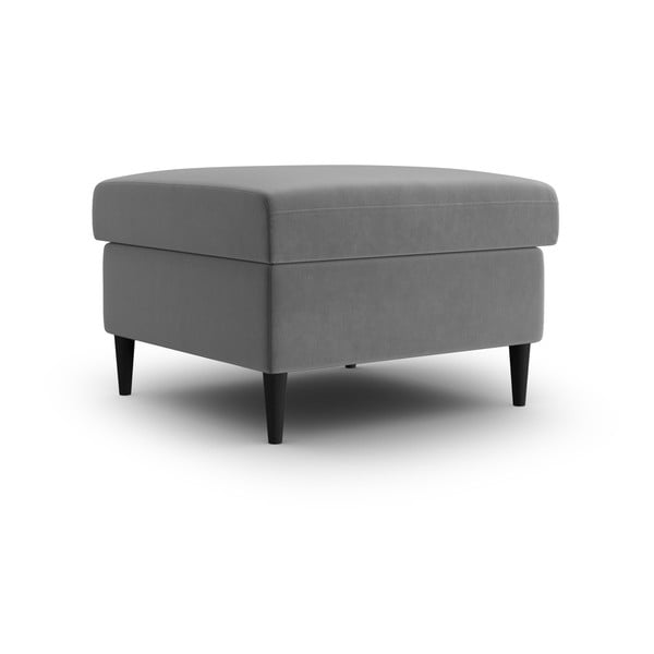 Светлосива кадифена табуретка Kyoto – Cosmopolitan Design-image-1