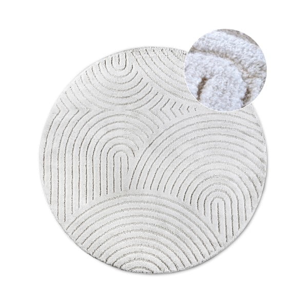 Бял кръгъл килим ø 160 cm Panglao New York White – Elle Decoration