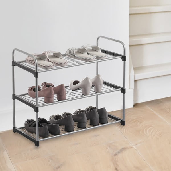 Метален шкаф за обувки в сребрист цвят - Orion-image-1