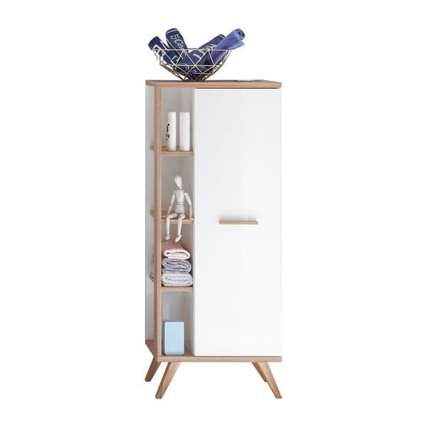 Бял нисък шкаф за баня 51x128 cm Set 923 - Pelipal