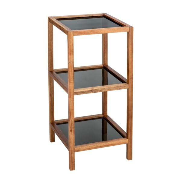 Стъклен рафт за баня в черен и естествен цвят 36x79 cm Fondi - Wenko-image-1