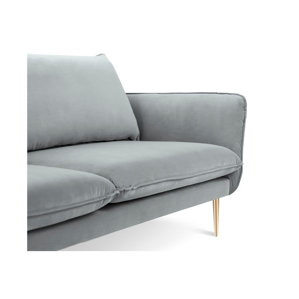 Светлосив диван от кадифе , 160 см Florence - Cosmopolitan Design-image-3