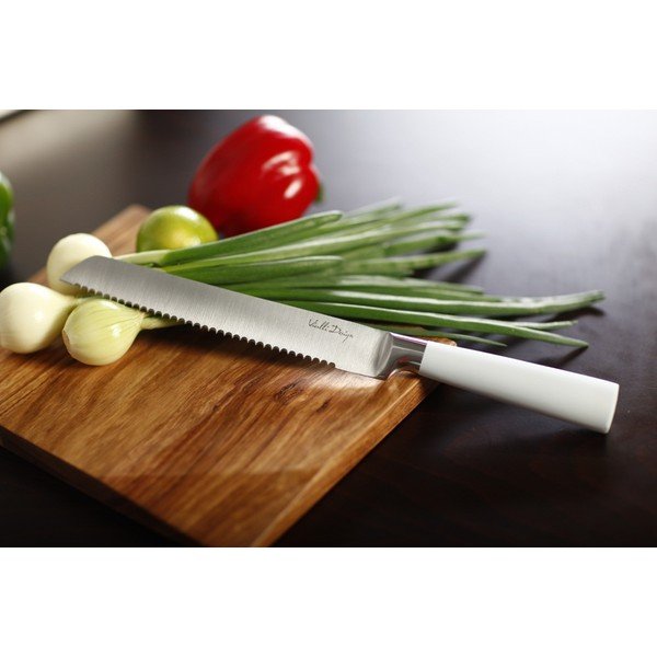 Set nožů se stojanem a prkénkem - bílý-image-3