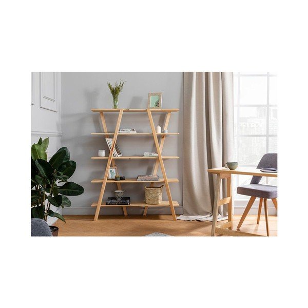 Етажерка за книги от борова дървесина в естествен цвят 120x148 cm Perla - Kalune Design-image-3