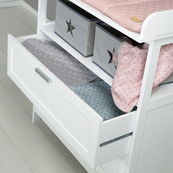 Бял детски скрин с маса за преповиване 75x100x87 cm Hamburg – Roba-image-3