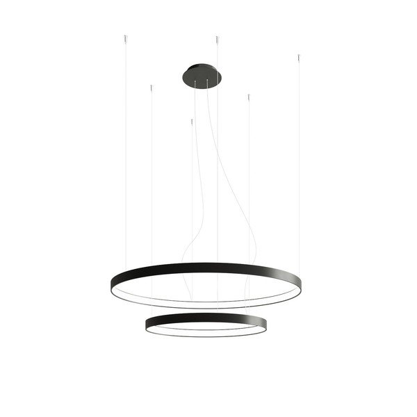 Черно алуминиево LED висящо осветително тяло ø 78 cm RIO – Thoro