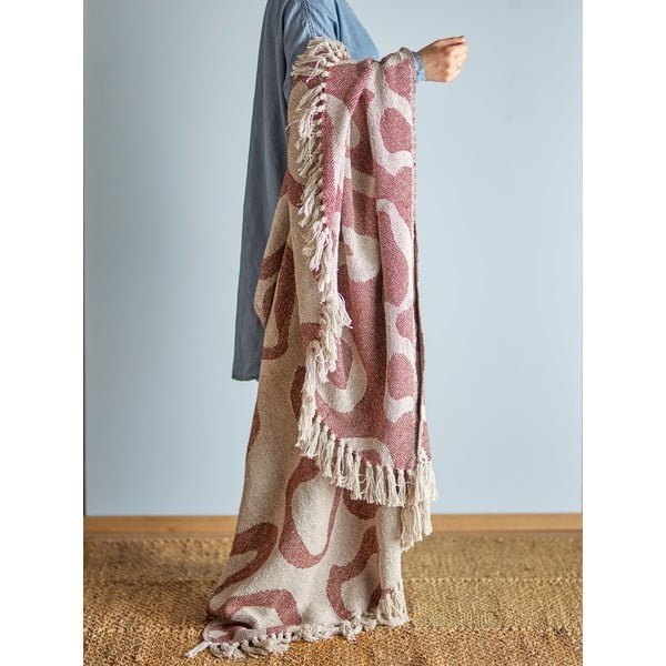 Кафяво одеяло от рециклиран памук 130x160 cm Salobre – Bloomingville-image-1