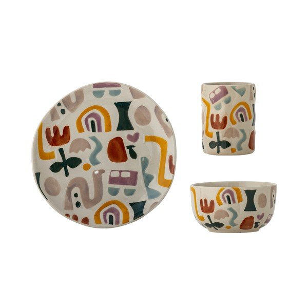Глинен детски комплект за хранене 3 бр. Filur – Bloomingville Mini