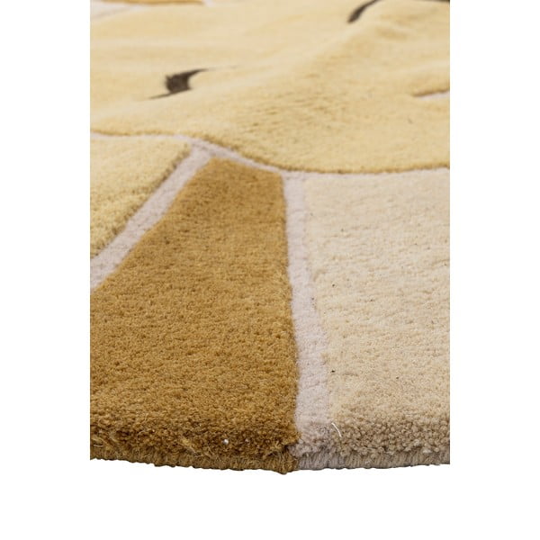Бежов/в кехлибарен цвят вълнен детски килим ø110 cm Sun – Bloomingville Mini-image-3