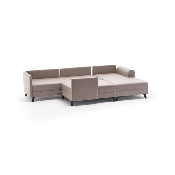 Бежов ъглов разтегателен диван (U-образен) Belen - Balcab Home-image-3