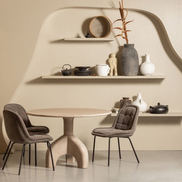 Сиви кадифени трапезни столове в комплект 2 бр. Crate – WOOOD-image-1