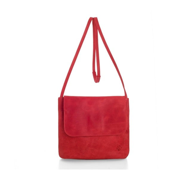 Червена кожена чанта за рамо Costa - Woox