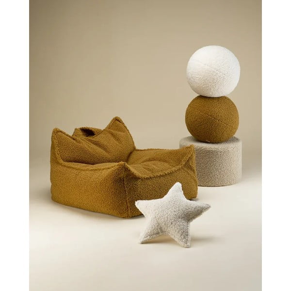 Кафява детска възглавница за диван от букле Ball – Wigiwama-image-2
