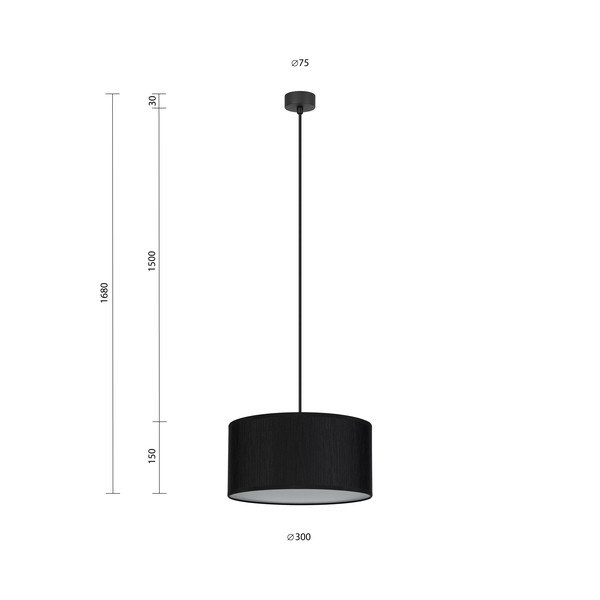 Черно висящо осветително тяло M, ⌀ 30 cm Doce - Sotto Luce-image-3
