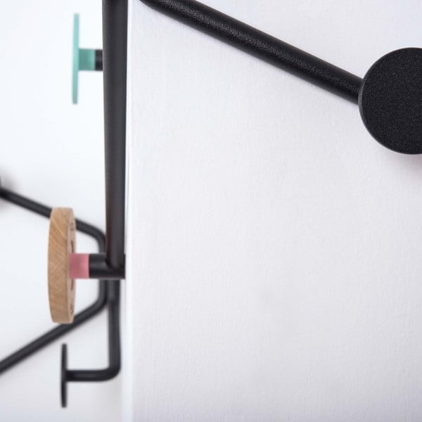 Черна стенна закачалка Hook - Gazzda-image-2