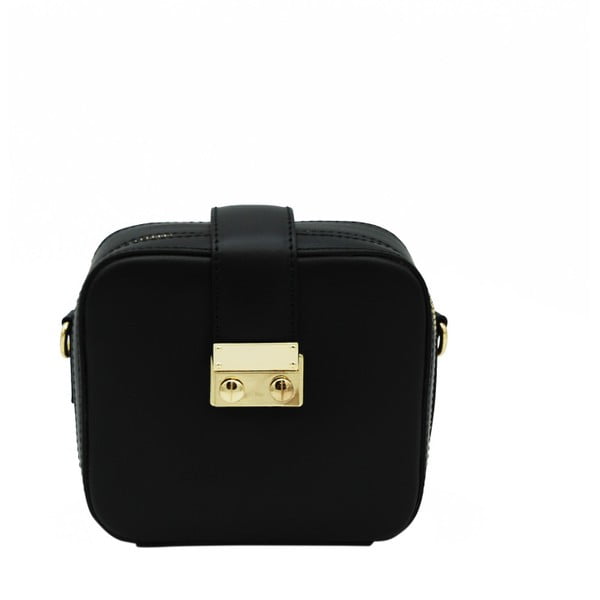 Черна чанта от естествена кожа Pacco - Andrea Cardone