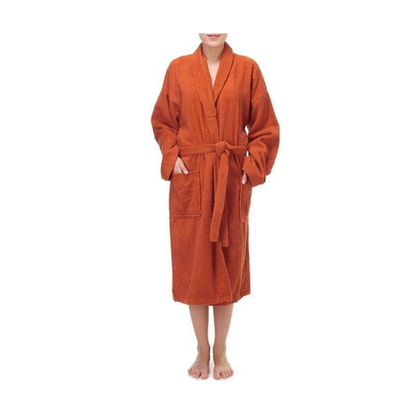 Оранжев памучен халат за баня L Zoe - IHOME