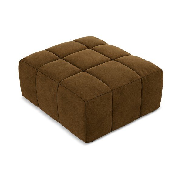 Кадифена табуретка  в цвят горчица Aloha – Makamii-image-2