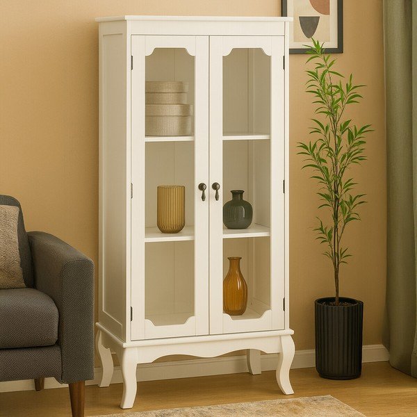 Бяла витрина 58x131x32 cm Marcella – Premier Housewares-image-1