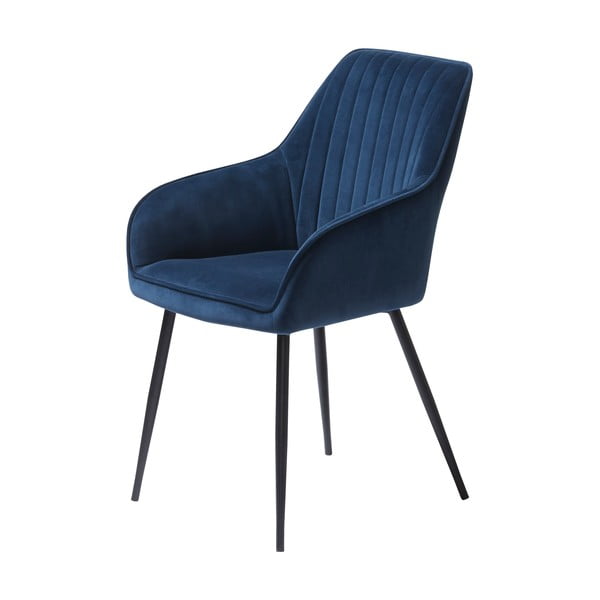 Тъмносини тапицирани трапезни столове в комплект с подлакътници 2 бр. Nolan Stripe – Unique Furniture-image-4