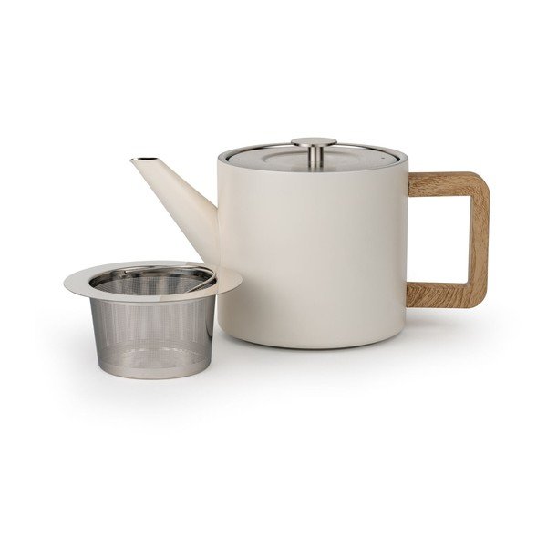 Чайник от неръждаема стомана с цедка в цвят слонова кост 1,1 l Duet Narvik – Bredemeijer-image-2