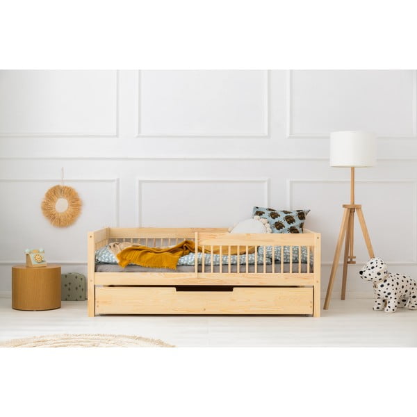 Детско разтегателно легло с място за съхранение с включена подматрачна рамка в естествен цвят 90x180 cm CPW – Adeko